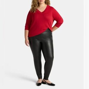 NWT - Black Faux Leather Leggings.
